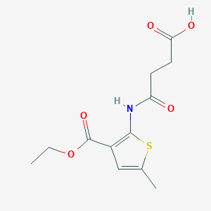 molecular formula C12H15NO5S B445200 4-[(3-Ethoxycarbonyl-5-methylthiophen-2-yl)amino]-4-oxobutanoic acid 