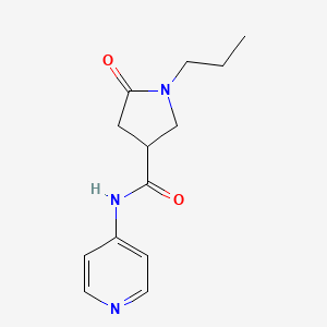 molecular formula C13H17N3O2 B4452019 5-oxo-1-propyl-N-4-pyridinyl-3-pyrrolidinecarboxamide 