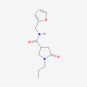 molecular formula C13H18N2O3 B4452035 N-(2-furylmethyl)-5-oxo-1-propyl-3-pyrrolidinecarboxamide 