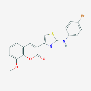 molecular formula C19H13BrN2O3S B445205 3-{2-[(4-bromophenyl)amino]-1,3-thiazol-4-yl}-8-methoxy-2H-chromen-2-one 