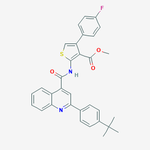 Methyl 2-({[2-(4-tert-butylphenyl)-4-quinolinyl]carbonyl}amino)-4-(4-fluorophenyl)-3-thiophenecarboxylate