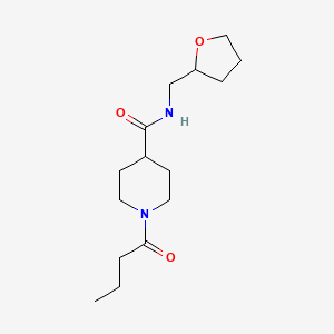 molecular formula C15H26N2O3 B4452061 1-butyryl-N-(tetrahydro-2-furanylmethyl)-4-piperidinecarboxamide 