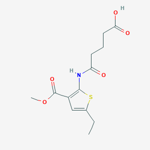 molecular formula C13H17NO5S B445209 5-{[5-Ethyl-3-(methoxycarbonyl)thien-2-yl]amino}-5-oxopentanoic acid 