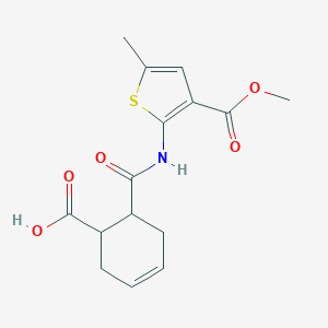 molecular formula C15H17NO5S B445210 6-{[3-(Methoxycarbonyl)-5-methylthiophen-2-yl]carbamoyl}cyclohex-3-ene-1-carboxylic acid 