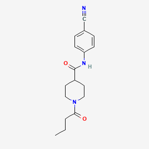 1-butyryl-N-(4-cyanophenyl)-4-piperidinecarboxamide