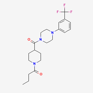 molecular formula C21H28F3N3O2 B4452132 1-[(1-butyryl-4-piperidinyl)carbonyl]-4-[3-(trifluoromethyl)phenyl]piperazine 