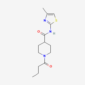 molecular formula C14H21N3O2S B4452134 1-butyryl-N-(4-methyl-1,3-thiazol-2-yl)-4-piperidinecarboxamide 