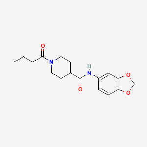 N-1,3-benzodioxol-5-yl-1-butyryl-4-piperidinecarboxamide