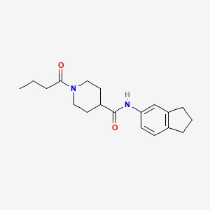 molecular formula C19H26N2O2 B4452152 1-butyryl-N-(2,3-dihydro-1H-inden-5-yl)-4-piperidinecarboxamide 