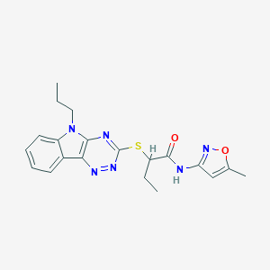 N-(5-Methyl-isoxazol-3-yl)-2-(9-propyl-9H-1,3,4,9-tetraaza-fluoren-2-ylsulfanyl)-butyramide