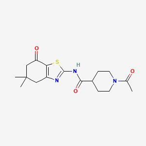 1-acetyl-N-(5,5-dimethyl-7-oxo-4,5,6,7-tetrahydro-1,3-benzothiazol-2-yl)-4-piperidinecarboxamide