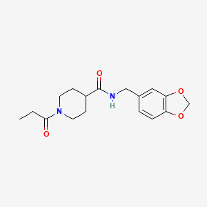 N-(1,3-benzodioxol-5-ylmethyl)-1-propionyl-4-piperidinecarboxamide