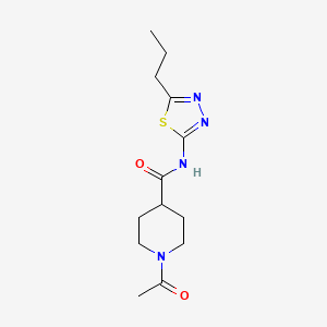 molecular formula C13H20N4O2S B4452176 1-acetyl-N-(5-propyl-1,3,4-thiadiazol-2-yl)-4-piperidinecarboxamide 