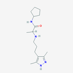 N-cyclopentyl-2-{[3-(3,5-dimethyl-1H-pyrazol-4-yl)propyl]amino}propanamide