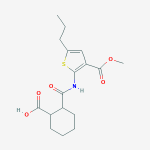 molecular formula C17H23NO5S B445222 2-({[3-(Methoxycarbonyl)-5-propylthien-2-yl]amino}carbonyl)cyclohexanecarboxylic acid 