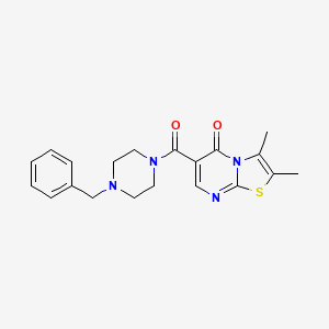 molecular formula C20H22N4O2S B4452242 6-[(4-benzyl-1-piperazinyl)carbonyl]-2,3-dimethyl-5H-[1,3]thiazolo[3,2-a]pyrimidin-5-one 