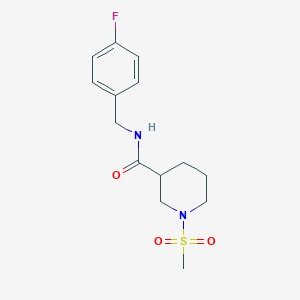 molecular formula C14H19FN2O3S B4452256 N-(4-fluorobenzyl)-1-(methylsulfonyl)-3-piperidinecarboxamide 