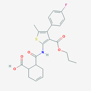 6-{[4-(4-fluorophenyl)-5-methyl-3-(propoxycarbonyl)thiophen-2-yl]carbamoyl}cyclohex-3-ene-1-carboxylic acid