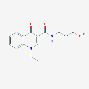 molecular formula C15H18N2O3 B4452295 1-ethyl-N-(3-hydroxypropyl)-4-oxo-1,4-dihydro-3-quinolinecarboxamide 