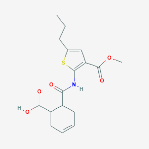 molecular formula C17H21NO5S B445232 6-{[3-(Methoxycarbonyl)-5-propylthiophen-2-yl]carbamoyl}cyclohex-3-ene-1-carboxylic acid 