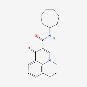 molecular formula C20H24N2O2 B4452333 N-cycloheptyl-1-oxo-6,7-dihydro-1H,5H-pyrido[3,2,1-ij]quinoline-2-carboxamide 