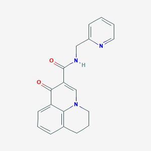 molecular formula C19H17N3O2 B4452351 1-oxo-N-(2-pyridinylmethyl)-6,7-dihydro-1H,5H-pyrido[3,2,1-ij]quinoline-2-carboxamide 