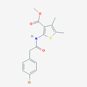 molecular formula C16H16BrNO3S B445236 Methyl 2-{[(4-bromophenyl)acetyl]amino}-4,5-dimethyl-3-thiophenecarboxylate 