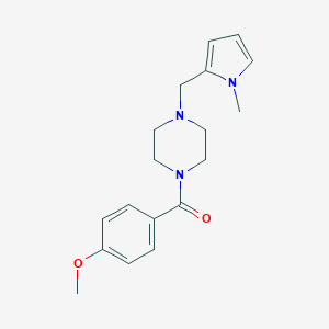 molecular formula C18H23N3O2 B445237 methyl 4-({4-[(1-methyl-1H-pyrrol-2-yl)methyl]-1-piperazinyl}carbonyl)phenyl ether 