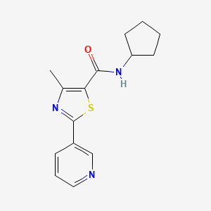 molecular formula C15H17N3OS B4452401 N-cyclopentyl-4-methyl-2-(3-pyridinyl)-1,3-thiazole-5-carboxamide 