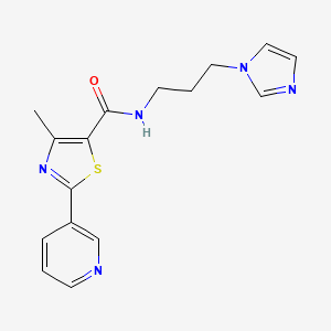 molecular formula C16H17N5OS B4452444 N-[3-(1H-imidazol-1-yl)propyl]-4-methyl-2-(3-pyridinyl)-1,3-thiazole-5-carboxamide 