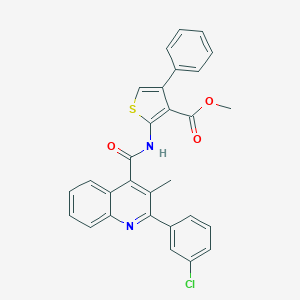 Methyl 2-({[2-(3-chlorophenyl)-3-methyl-4-quinolinyl]carbonyl}amino)-4-phenyl-3-thiophenecarboxylate