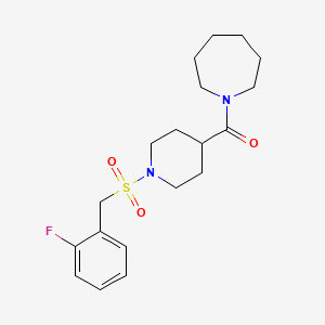 molecular formula C19H27FN2O3S B4452533 1-({1-[(2-fluorobenzyl)sulfonyl]-4-piperidinyl}carbonyl)azepane 