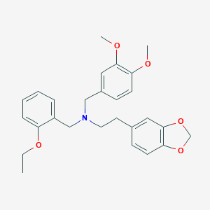 molecular formula C27H31NO5 B445257 (2-Benzo[1,3]dioxol-5-yl-ethyl)-(3,4-dimethoxy-benzyl)-(2-ethoxy-benzyl)-amine CAS No. 5963-80-4