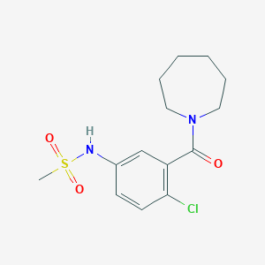 molecular formula C14H19ClN2O3S B4452594 N-[3-(1-azepanylcarbonyl)-4-chlorophenyl]methanesulfonamide 