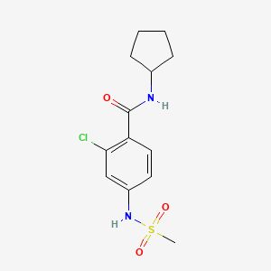 molecular formula C13H17ClN2O3S B4452604 2-chloro-N-cyclopentyl-4-[(methylsulfonyl)amino]benzamide 