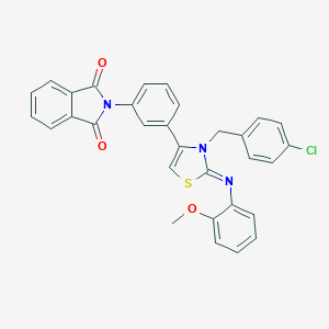 molecular formula C31H22ClN3O3S B445261 2-(3-{(2Z)-3-(4-chlorobenzyl)-2-[(2-methoxyphenyl)imino]-2,3-dihydro-1,3-thiazol-4-yl}phenyl)-1H-isoindole-1,3(2H)-dione 