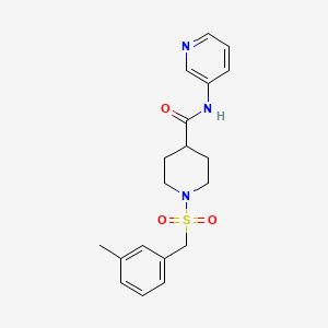 molecular formula C19H23N3O3S B4452616 1-[(3-methylbenzyl)sulfonyl]-N-3-pyridinyl-4-piperidinecarboxamide 