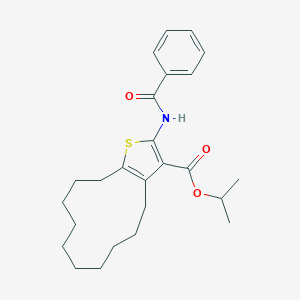 molecular formula C25H33NO3S B445264 Isopropyl 2-(benzoylamino)-4,5,6,7,8,9,10,11,12,13-decahydrocyclododeca[b]thiophene-3-carboxylate 
