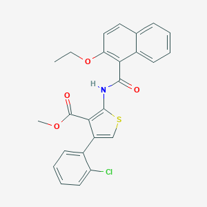 molecular formula C25H20ClNO4S B445265 Methyl 4-(2-chlorophenyl)-2-[(2-ethoxy-1-naphthoyl)amino]-3-thiophenecarboxylate 