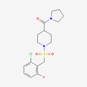 molecular formula C17H22ClFN2O3S B4452674 1-[(2-chloro-6-fluorobenzyl)sulfonyl]-4-(1-pyrrolidinylcarbonyl)piperidine 