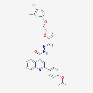molecular formula C32H28ClN3O4 B445268 N'-({5-[(4-chloro-3-methylphenoxy)methyl]-2-furyl}methylene)-2-(4-isopropoxyphenyl)-4-quinolinecarbohydrazide 