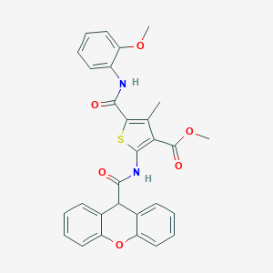 molecular formula C29H24N2O6S B445270 methyl 5-[(2-methoxyanilino)carbonyl]-4-methyl-2-[(9H-xanthen-9-ylcarbonyl)amino]-3-thiophenecarboxylate 