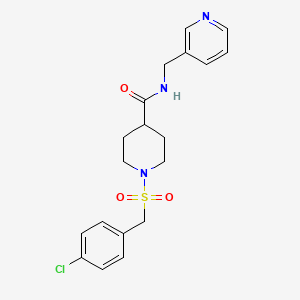 molecular formula C19H22ClN3O3S B4452707 1-[(4-chlorobenzyl)sulfonyl]-N-(3-pyridinylmethyl)-4-piperidinecarboxamide 