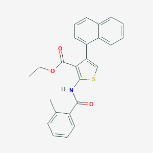 molecular formula C25H21NO3S B445271 Ethyl 2-[(2-methylbenzoyl)amino]-4-(1-naphthyl)-3-thiophenecarboxylate 