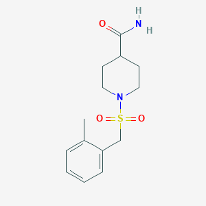 molecular formula C14H20N2O3S B4452716 1-[(2-methylbenzyl)sulfonyl]-4-piperidinecarboxamide 