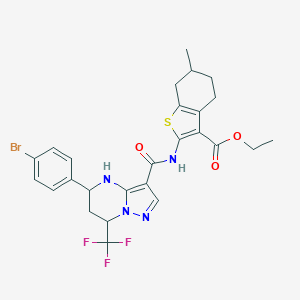 Ethyl 2-({[5-(4-bromophenyl)-7-(trifluoromethyl)-4,5,6,7-tetrahydropyrazolo[1,5-a]pyrimidin-3-yl]carbonyl}amino)-6-methyl-4,5,6,7-tetrahydro-1-benzothiophene-3-carboxylate