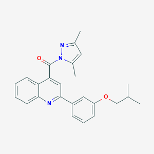 molecular formula C25H25N3O2 B445275 (3,5-dimethyl-1H-pyrazol-1-yl)[2-(3-isobutoxyphenyl)-4-quinolyl]methanone 