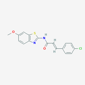 molecular formula C17H13ClN2O2S B445276 3-(4-chlorophenyl)-N-(6-methoxy-1,3-benzothiazol-2-yl)acrylamide 