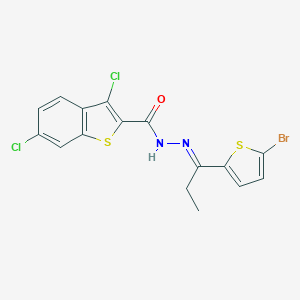 N'-[1-(5-bromo-2-thienyl)propylidene]-3,6-dichloro-1-benzothiophene-2-carbohydrazide