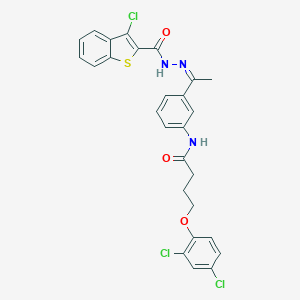 N-(3-{N-[(3-chloro-1-benzothien-2-yl)carbonyl]ethanehydrazonoyl}phenyl)-4-(2,4-dichlorophenoxy)butanamide